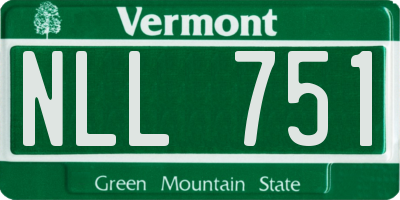 VT license plate NLL751