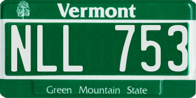 VT license plate NLL753