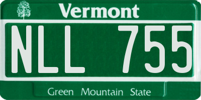 VT license plate NLL755