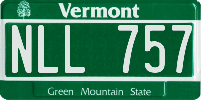 VT license plate NLL757
