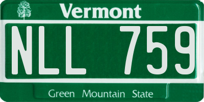 VT license plate NLL759