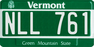 VT license plate NLL761