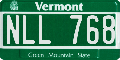 VT license plate NLL768