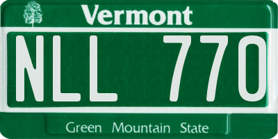 VT license plate NLL770