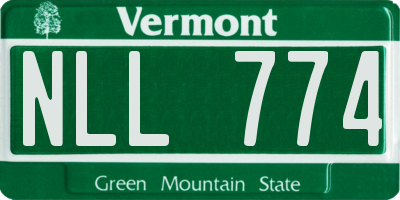 VT license plate NLL774