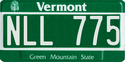 VT license plate NLL775