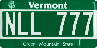 VT license plate NLL777