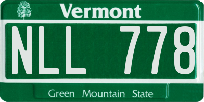 VT license plate NLL778