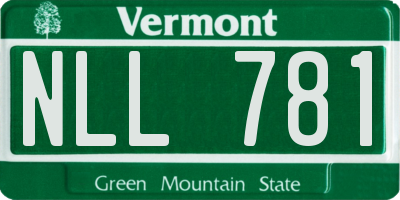 VT license plate NLL781