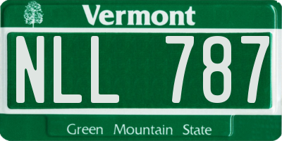 VT license plate NLL787