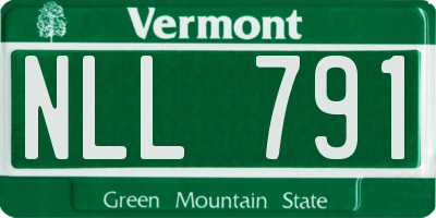 VT license plate NLL791