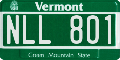VT license plate NLL801