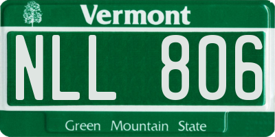 VT license plate NLL806