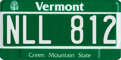 VT license plate NLL812