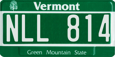 VT license plate NLL814