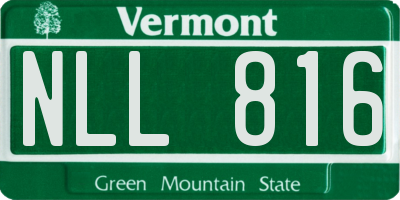 VT license plate NLL816
