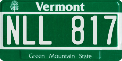 VT license plate NLL817