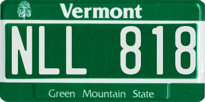 VT license plate NLL818