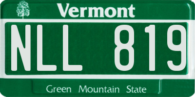 VT license plate NLL819