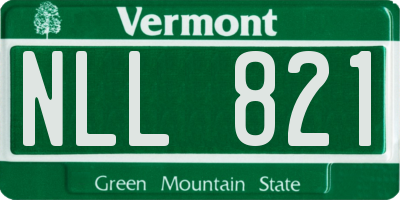 VT license plate NLL821