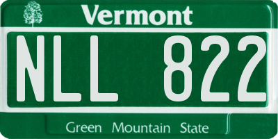 VT license plate NLL822