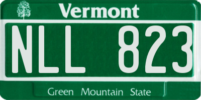 VT license plate NLL823