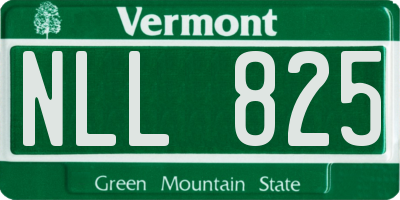 VT license plate NLL825