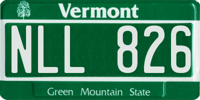 VT license plate NLL826