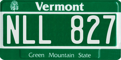 VT license plate NLL827
