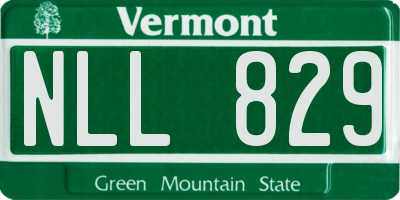 VT license plate NLL829