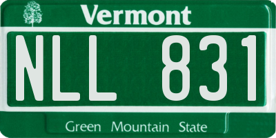 VT license plate NLL831