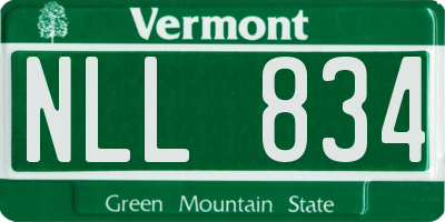 VT license plate NLL834