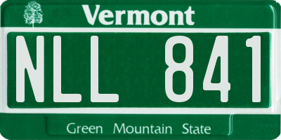 VT license plate NLL841