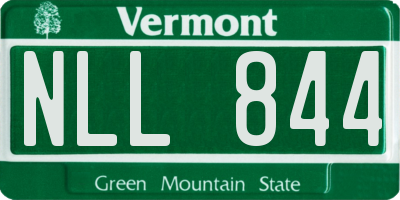 VT license plate NLL844
