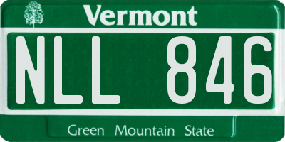 VT license plate NLL846
