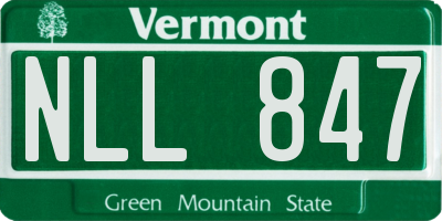 VT license plate NLL847