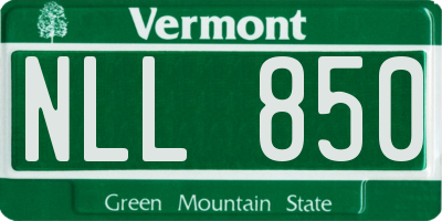 VT license plate NLL850