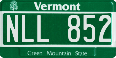 VT license plate NLL852