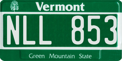 VT license plate NLL853
