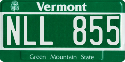 VT license plate NLL855