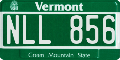 VT license plate NLL856