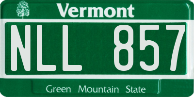 VT license plate NLL857