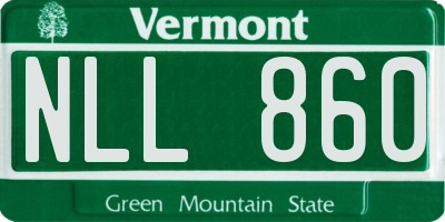 VT license plate NLL860