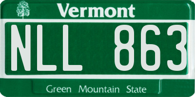 VT license plate NLL863