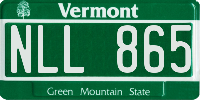 VT license plate NLL865