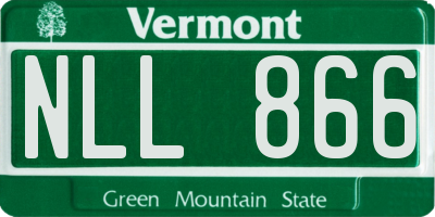 VT license plate NLL866