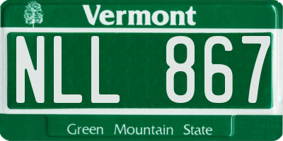 VT license plate NLL867