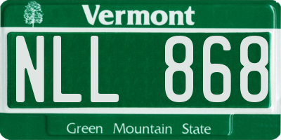 VT license plate NLL868