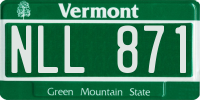VT license plate NLL871