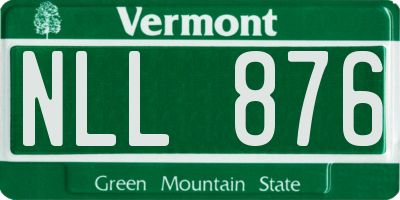 VT license plate NLL876